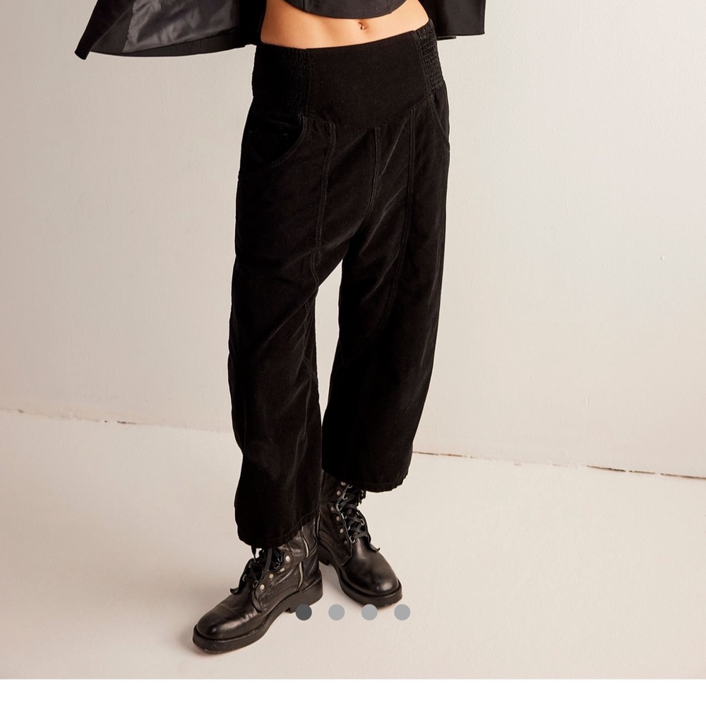 We The Free By Free People: Lunan Crop Harem Black Cord Jeans Large